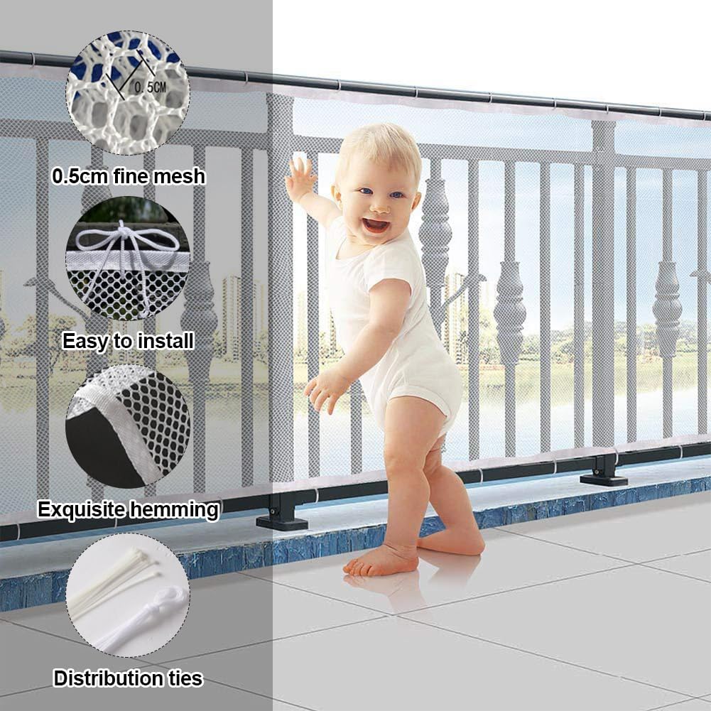Treppen Schutznetz,4.5 Meter Kinder Sicherheitsnetz,Treppengeländer Sicherheitsnetz,Baby Balkonnetz,