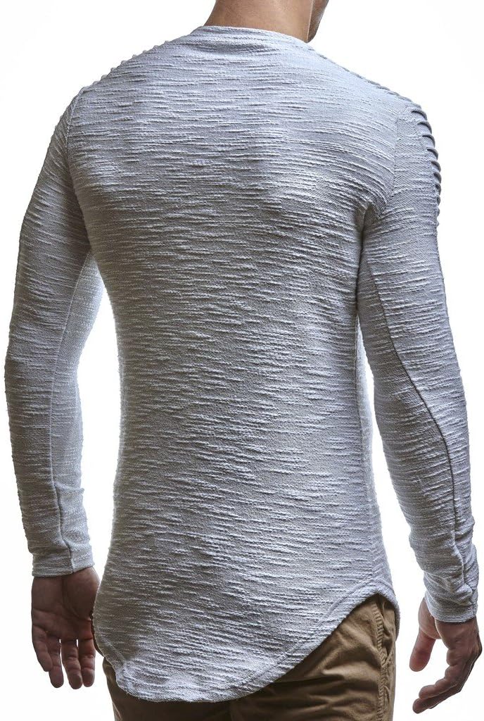 Leif Nelson Herren Pullover Rundhals-Ausschnitt Schwarzer Männer Longsleeve dünner Pulli Sweatshirt