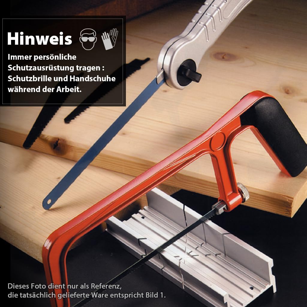 FIRSTINFO H5442 | Gehrungslade aus Aluminium – Kompakte Metall 140 x 50 x 33 mm | 3 Schnittwinkel fü