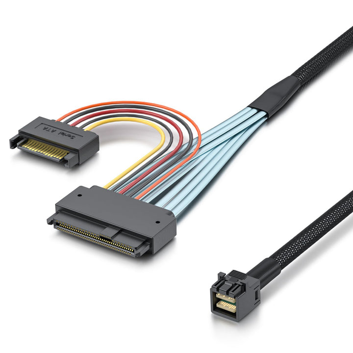 H!Fiber.com HD Mini SAS (SFF-8643) auf U.2 (SFF-8639) NVMe SSD Kabel, 0.75 meter (2.5ft) 0.8m SFF-86
