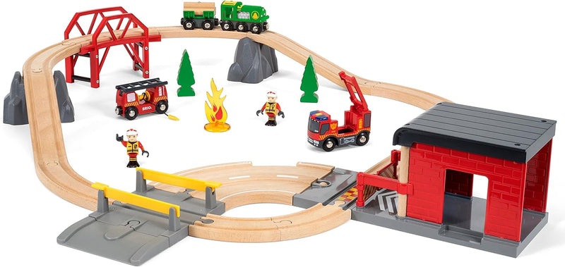 BRIO 33817 - Bahn Grosses Feuerwehr Deluxe Set, bunt