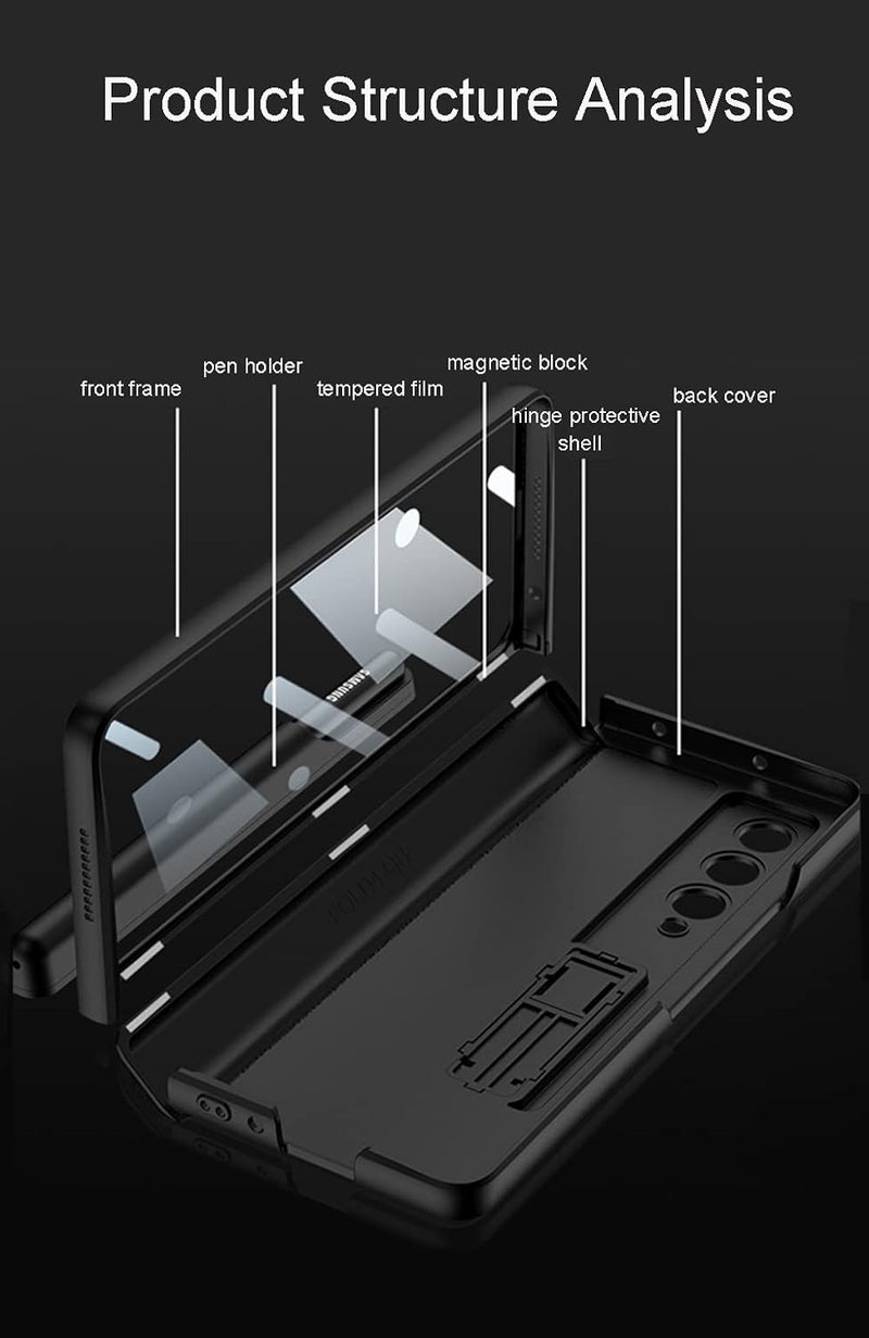 CeeEee Galaxy Z Fold 4 5g Hülle 360 Grad Vollschutz Case Built in Bildschirm Schutz Handyhülle mit S