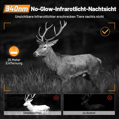 XTU 4G LTE Wildkamera mit SIM Karte - 2,5K Solar Wildtierkamera mit Handyübertragung App,PIR Bewegun