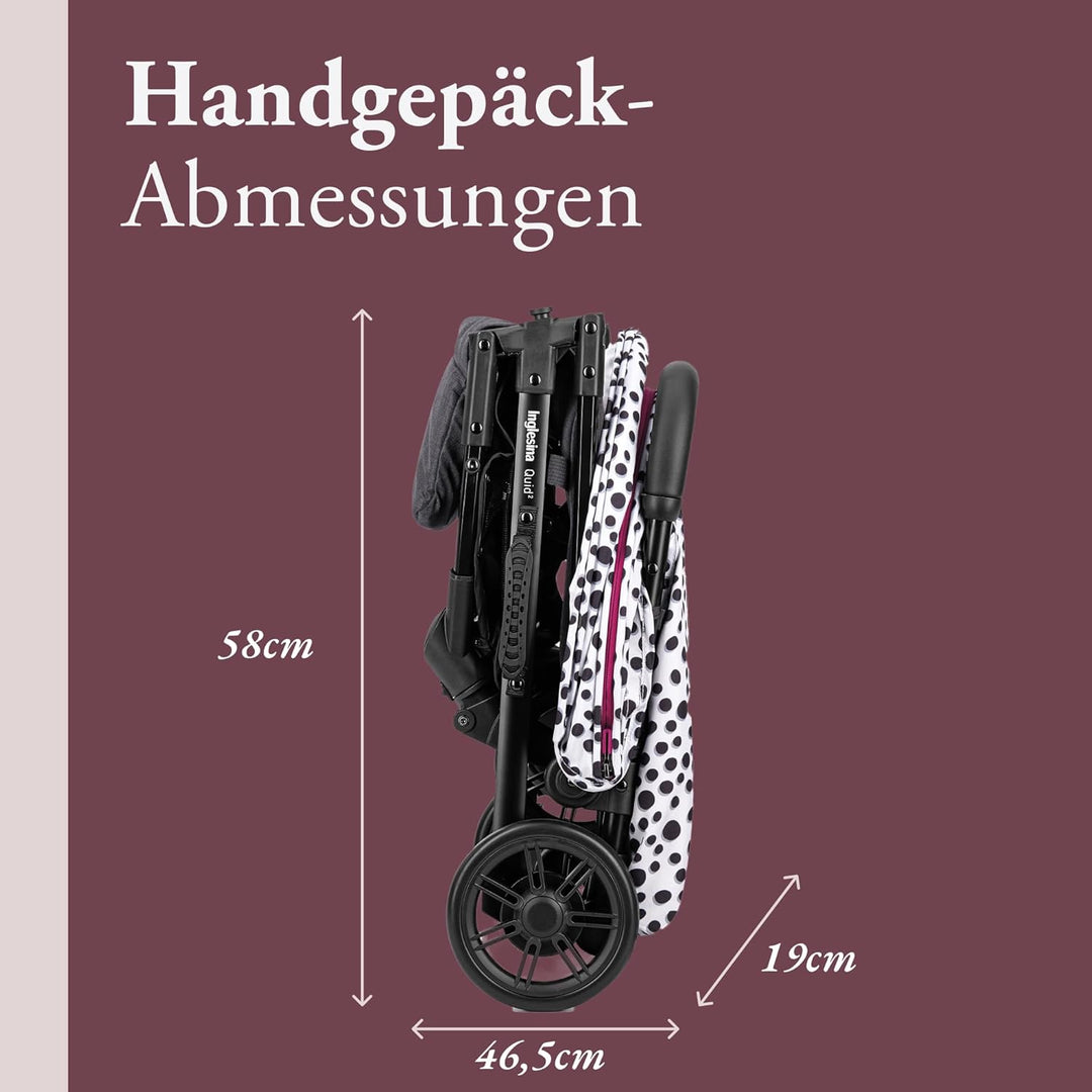 Inglesina Quid² Polka Dots White Kinderwagen, leicht, bis 22 kg, kompakt und leicht, ideal für Flugz