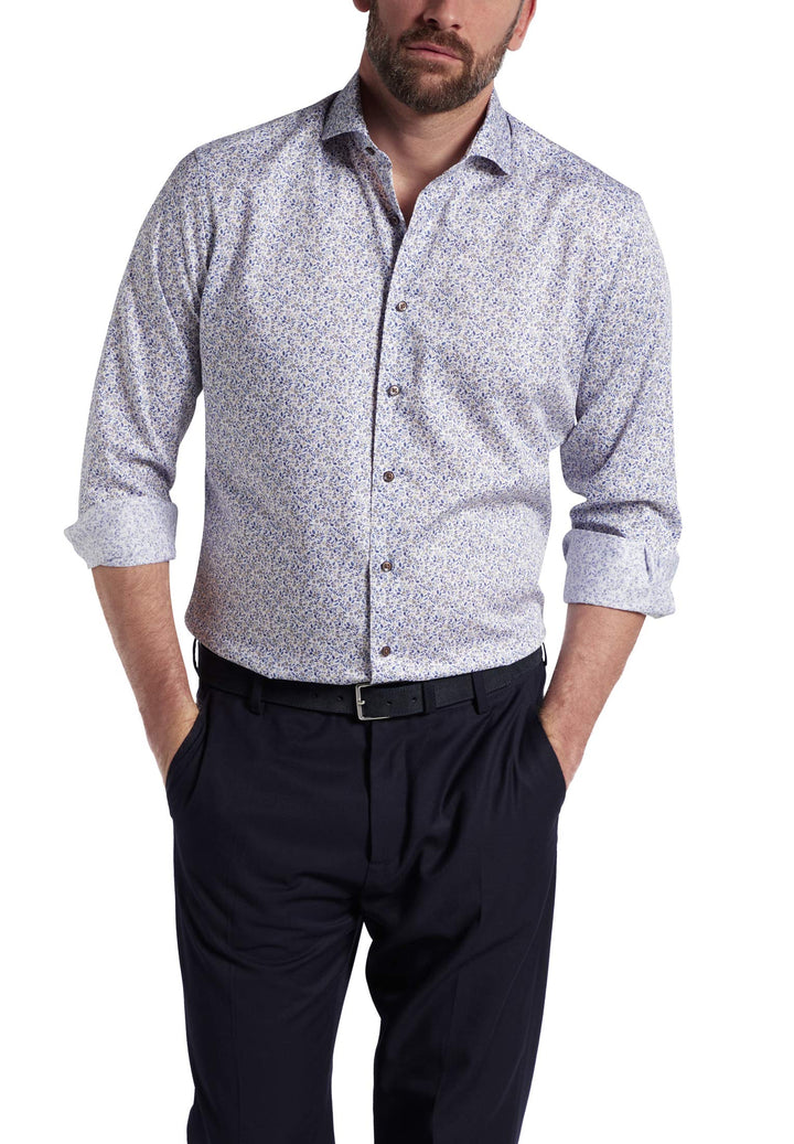 eterna Langarm Hemd Modern Fit Twill Bedruckt