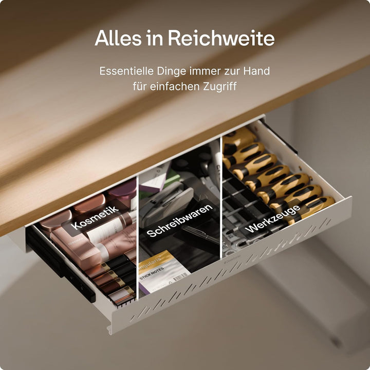 Desktronic Schreibtisch-Organizer, Untertisch-Aufbewahrungsbox, Schreibtisch für Büro Schule Homeoff