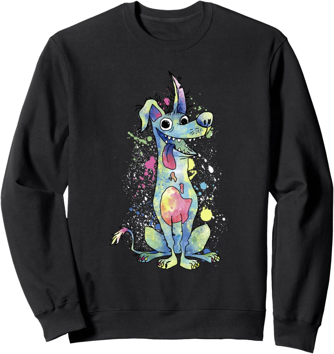 Disney Pixar Coco Dante Lächelndes Verspritzt Aquarell Sweatshirt