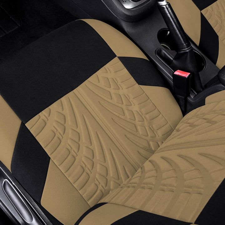 AUTOYOUTH Autositzbezüge für Vordersitze Autositzschoner Reifenschienen Autositzzubehör, Beige Beige
