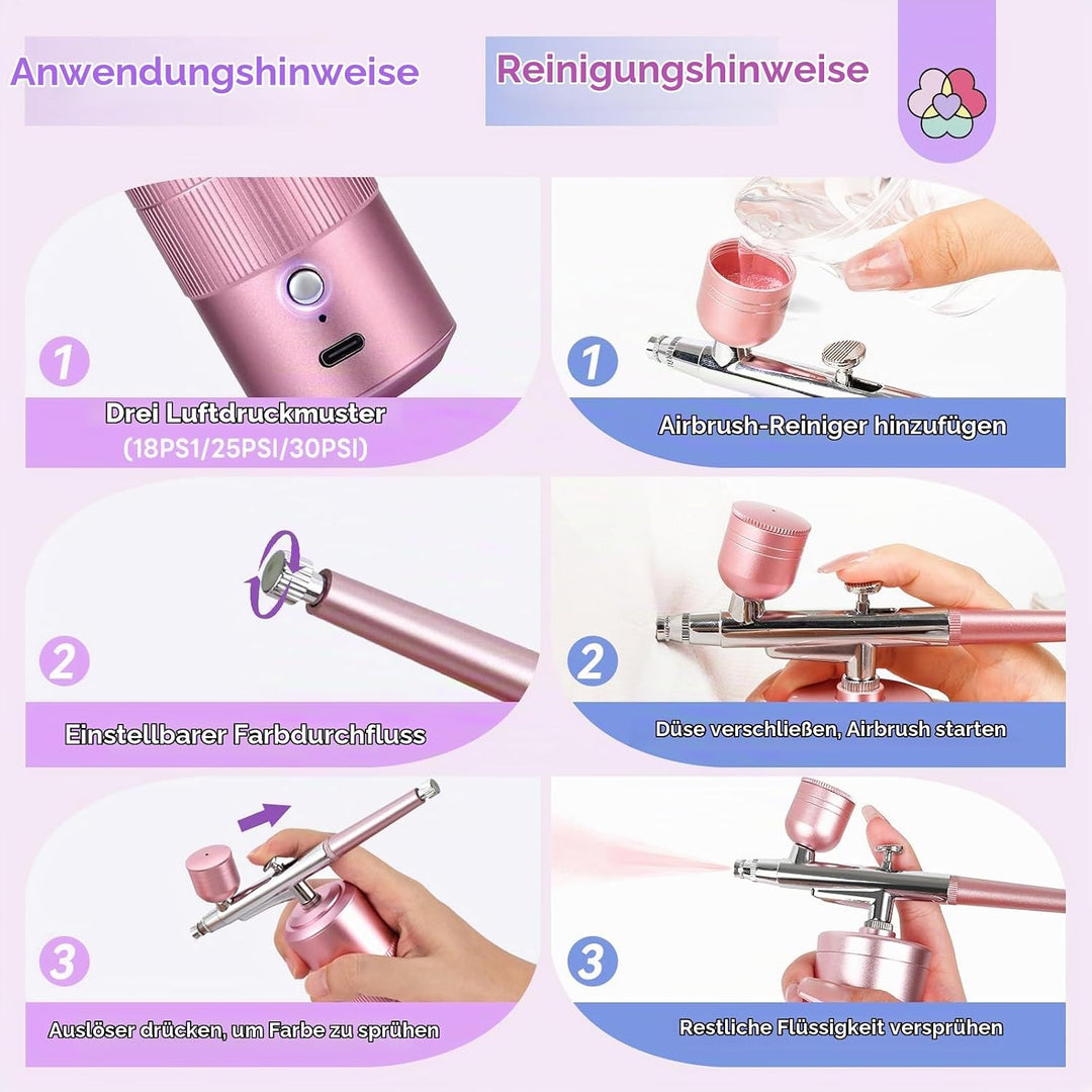 SAVILAND Erweiterte grenzenlose Nail Art-Kreativität · Salon-perfekte Ergebnisse Nail Art Airbrush-S
