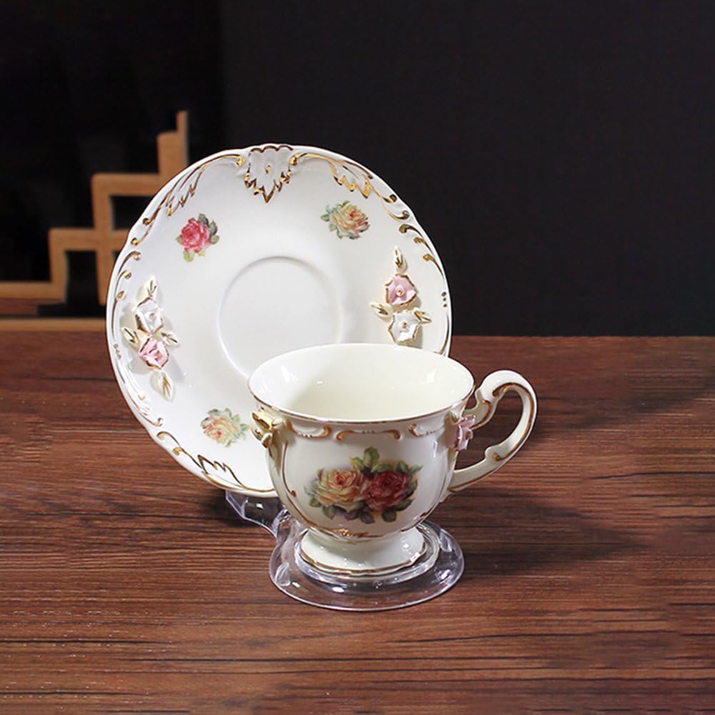 Artliving Staffelei-Ständer für Teetassen und Untertasse, transparent, 6 Stück, 6