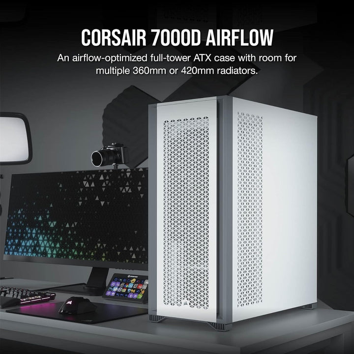 Corsair 7000D AIRFLOW Full-Tower-ATX-PC-Gehäuse (Frontverkleidung für Hohen Luftdurchsatz, Drei Inbe