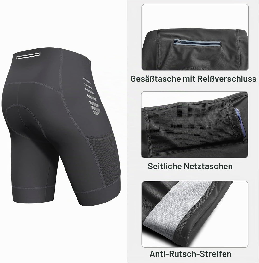 Lo.gas Radhose Herren Kurz Gepolstert 4D Fahrradhose Herren Kurz Gepolstert Schnelltrockende Elastis