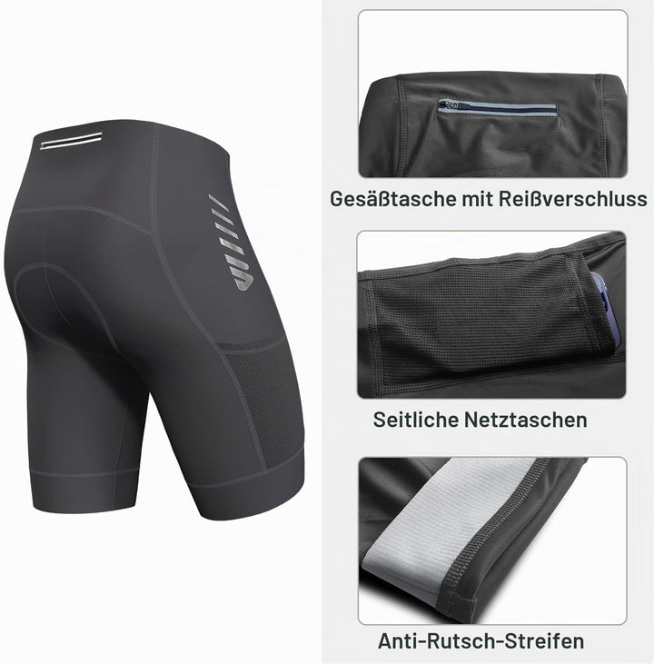Lo.gas Radhose Herren Kurz Gepolstert 4D Fahrradhose Herren Kurz Gepolstert Schnelltrockende Elastis