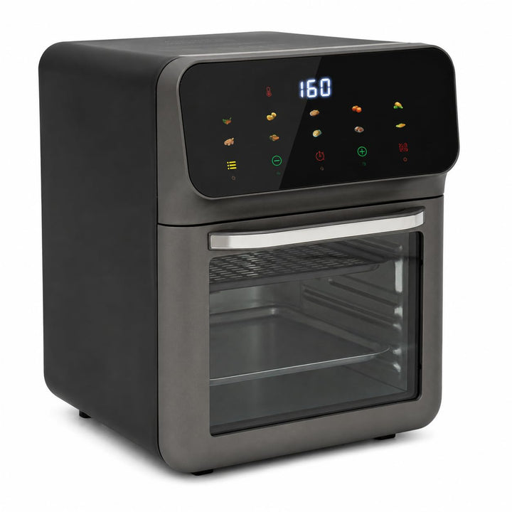 Mini Backofen 13 Liter, 1350W Elektrobackofen LCD-Touchscreen Minibackofen mit 15-60 min. Timer, Hei