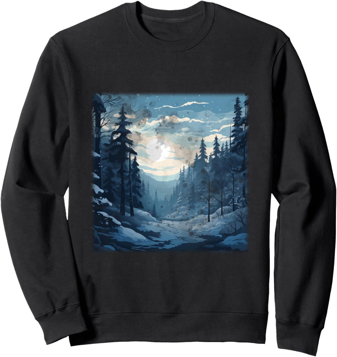 Verschneite Winterlandschaft Ansicht Sweatshirt