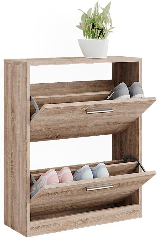 Vicco Schuhschrank Gizmo, Sonoma, 59 x 72.5 cm 2 Fächern, zur Aufbewahrung von Schuhen und kombinier
