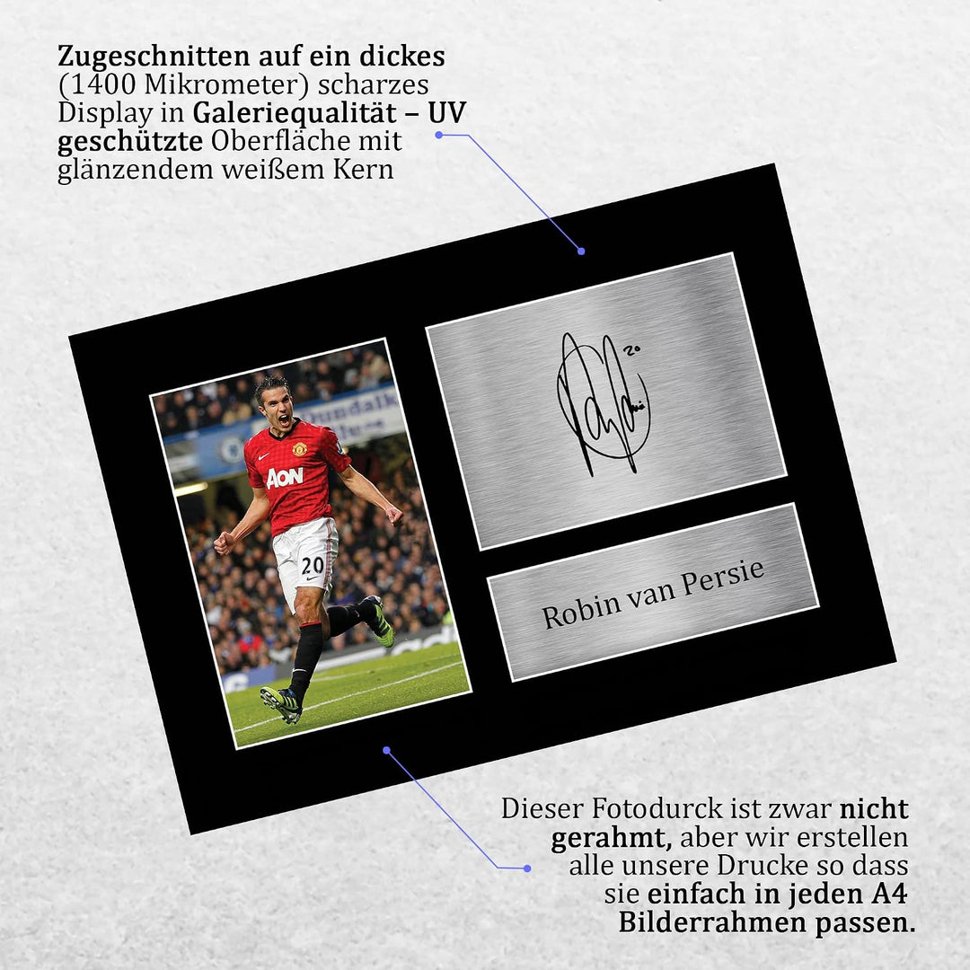 HWC Trading A4 Robin van Persie Autogramm-Bild für Fussballfans und Fans (ungerahmt) Robin van Persi