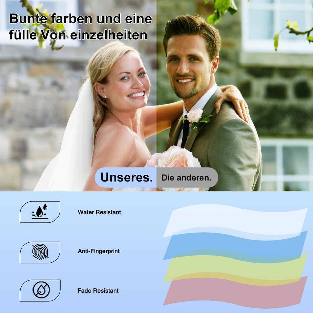 CRTBOTW Kompatibel für Amber M100/M200 4x6 Fotodrucker,Packung mit 80 Blätter Fotopapier & 2 Farbban