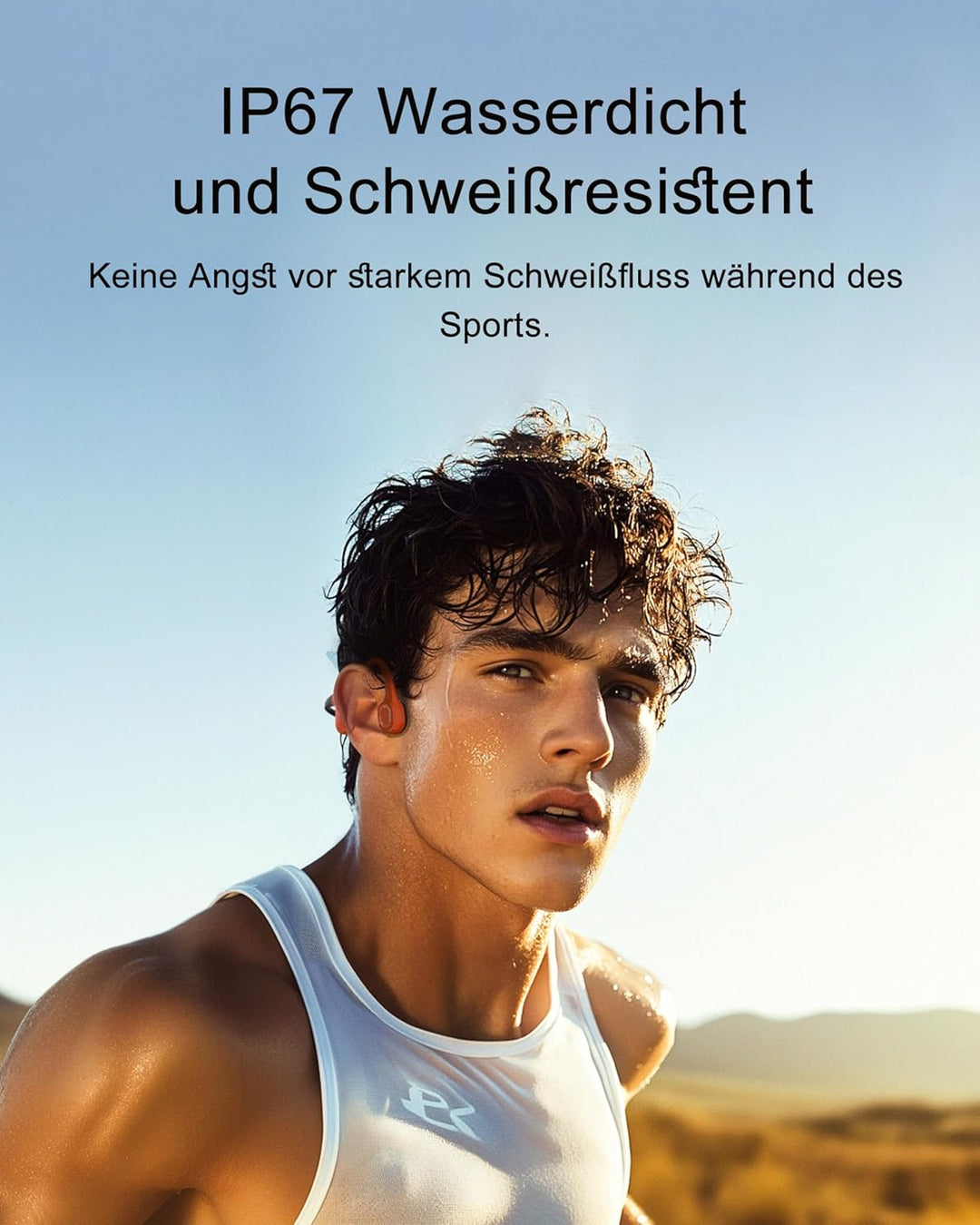 mojawa Aerra Knochenschall-Sportkopfhörer, Open-Ear, Bluetooth 5.2, IP67 wasserdicht, Mikrofon mit G