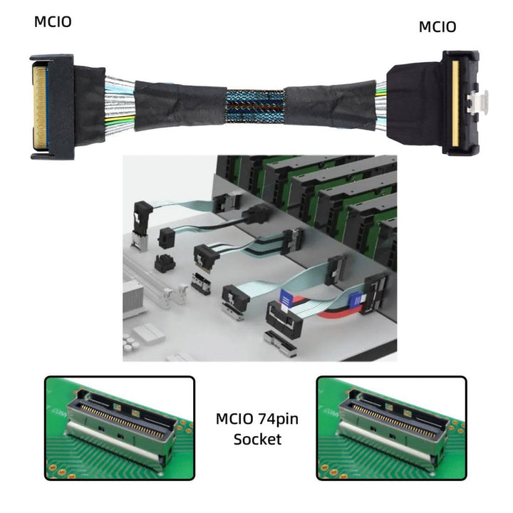 chenyang PCI-E 5.0 MCIO 8i 74Pin Stecker zu Stecker 90 Grad Winkel nach oben SFF-TA-1016 Mini Cool E