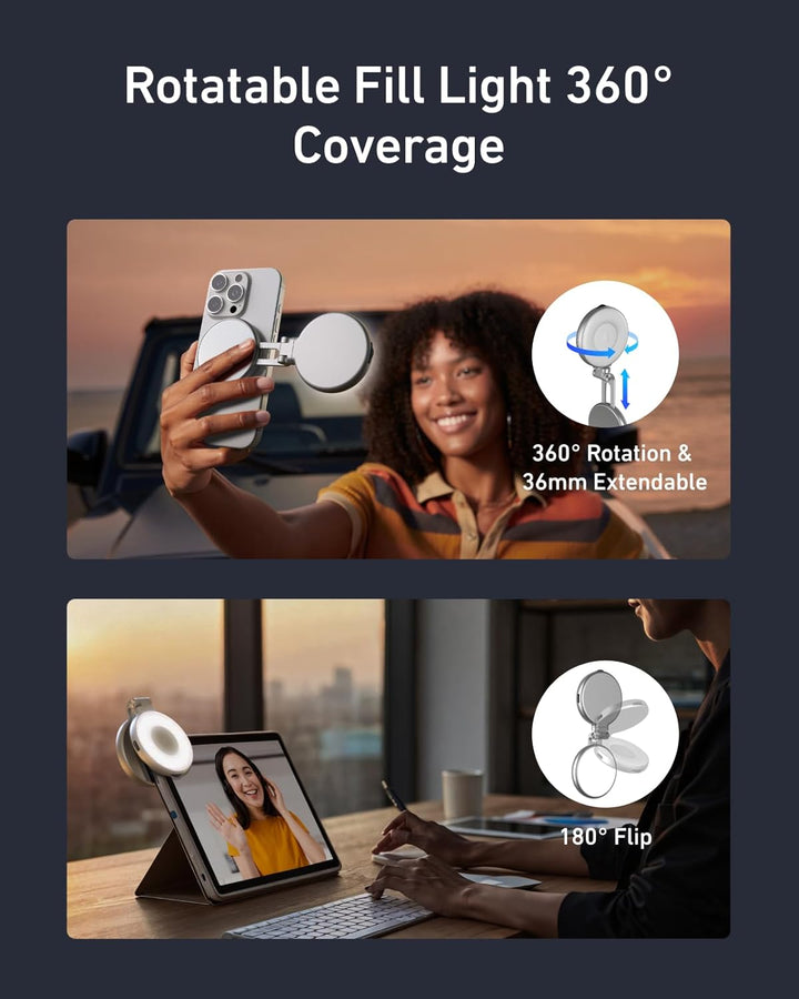 TELESIN C03 Magnetische Selfie-Licht, 3-in-1 Magnetische Selfie Licht Kompatibel mit Magsafe, CRI97