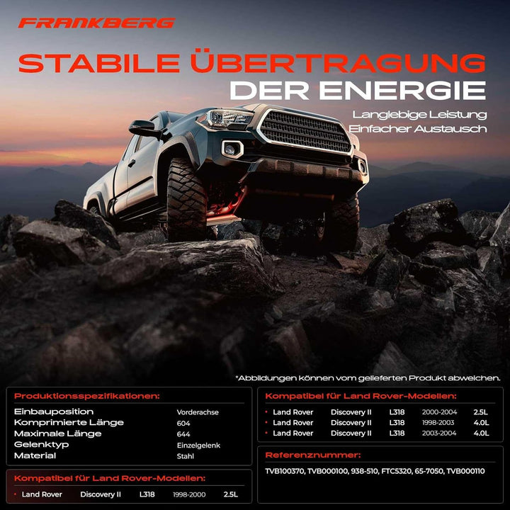 Kardanwelle Gelenkwelle Vorne für Discovery II L318 LT 2.5L 3.9L Allrad (AWD) 1998-2004 TVB000110