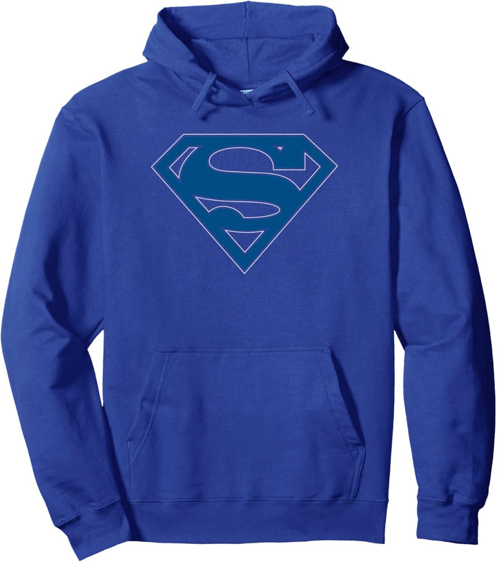 Superman Blue & White Classic Shield Pullover Hoodie