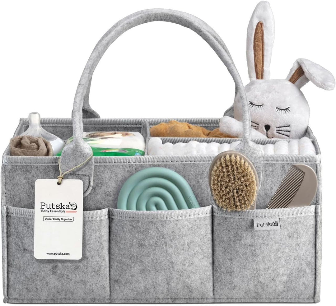 PUTSKA Baby Diaper Caddy Organizer Nursery Basket - A Baby basket gift registry for baby shower list