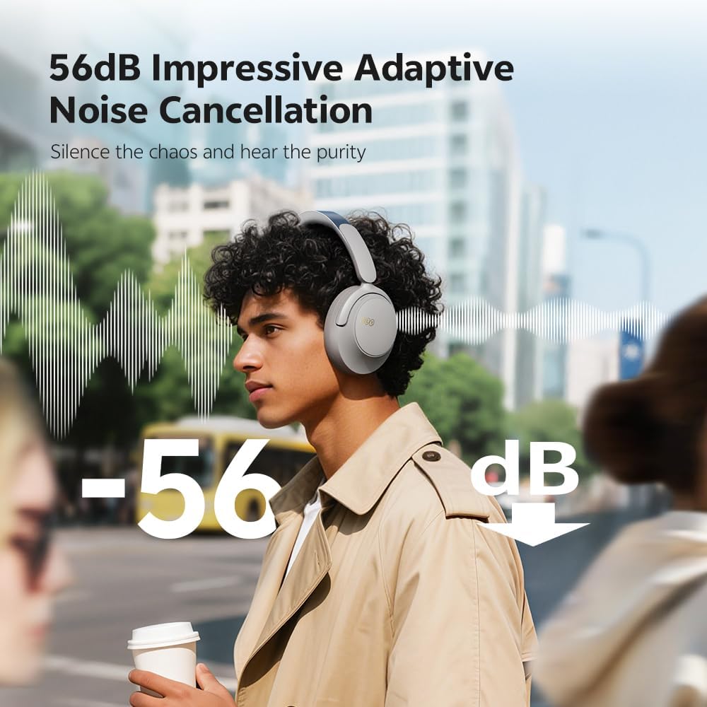 QCY H3S Over Ear Bluetooth Kopfhörer,Hybrid Aktive Noise Cancelling,Hi-Res Audio,LDAC,ultraleichtem