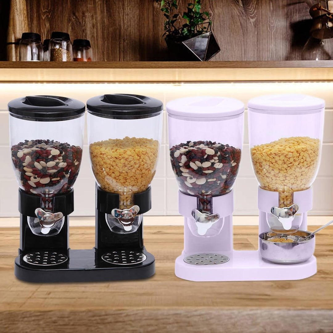 Müslispender Doppelt - Snackspender - Cereal Dispenser, Cornflakes Spender - Doppelspender für Süssi