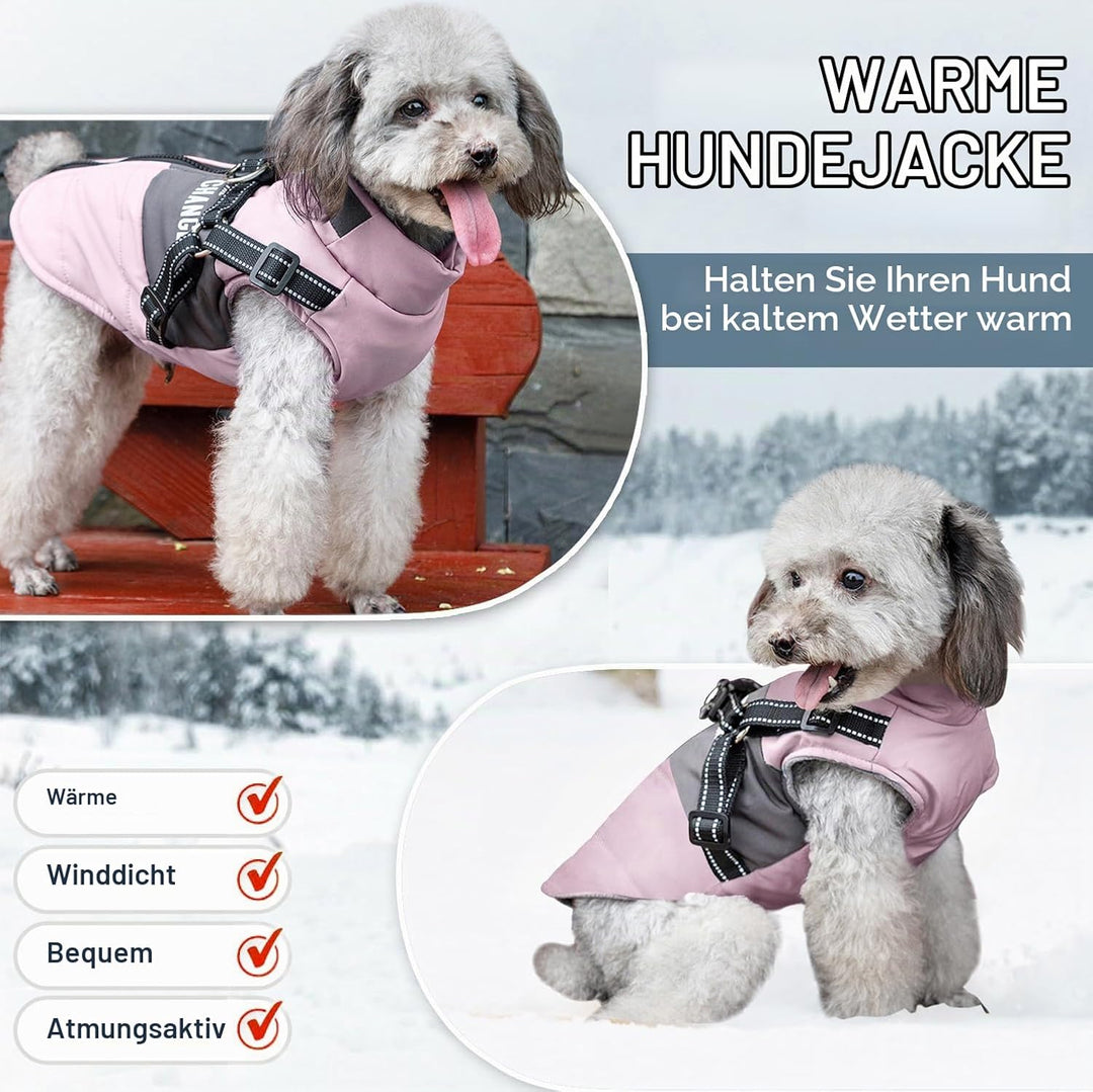 Hunde Winterjacken,Warme Hundemäntel Reflektierend Hundekleidung wasserdichte Welpenweste für kaltes