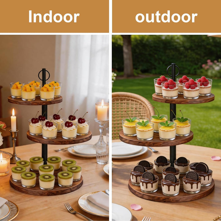 Etagere 3 Etagen aus Holz, Tortenständer | Cupcake & Muffins Ständer Ø 30/25/20 cm, Cake Stand für C