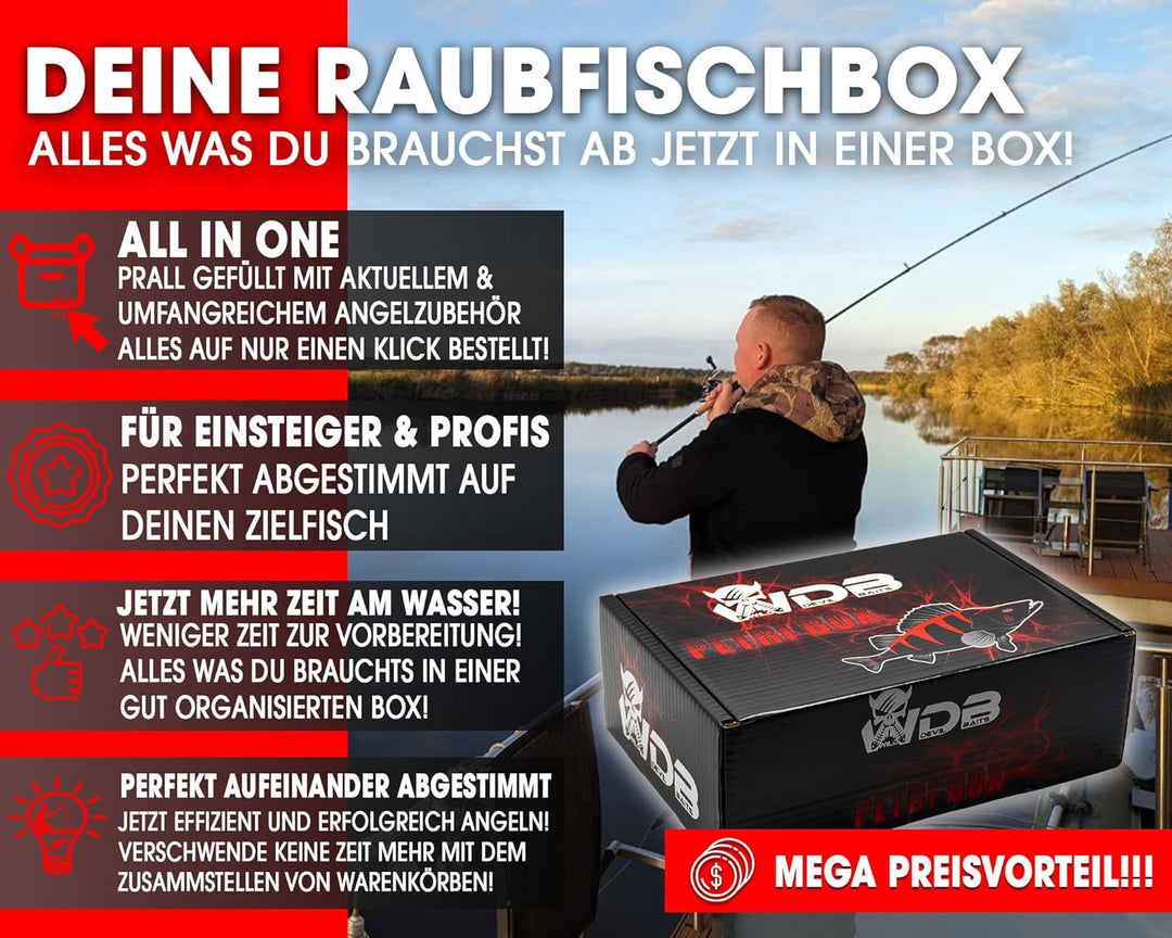Wild Devil Baits Petri Box Raubfischbox Angelbox Promo Box Geschenk Angeln Angelzubehör