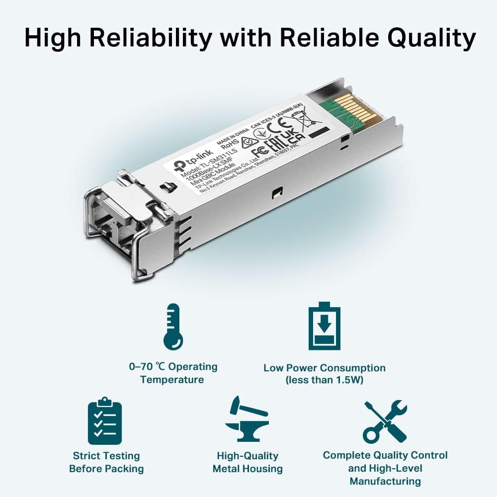 TP-Link MiniGBIC Module, IEEE 802.3z, CSMA/CD, TCP/IP (TL-SM311LS) 1G, Single-mode, 1G, Single-mode