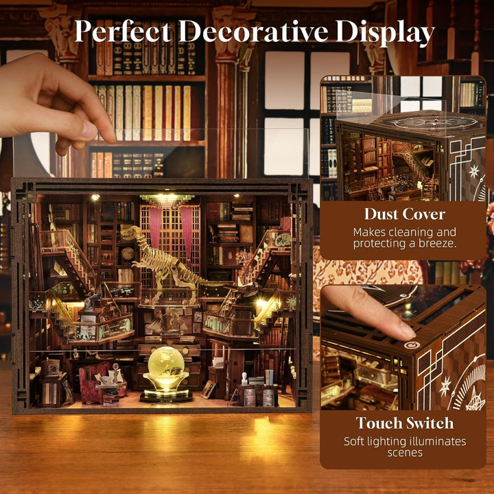 Book Nook Kit, DIY Miniatur Puppenhaus Booknook Kit, 3D Holz Puzzle Bookend Bookshelf Insert Decor m