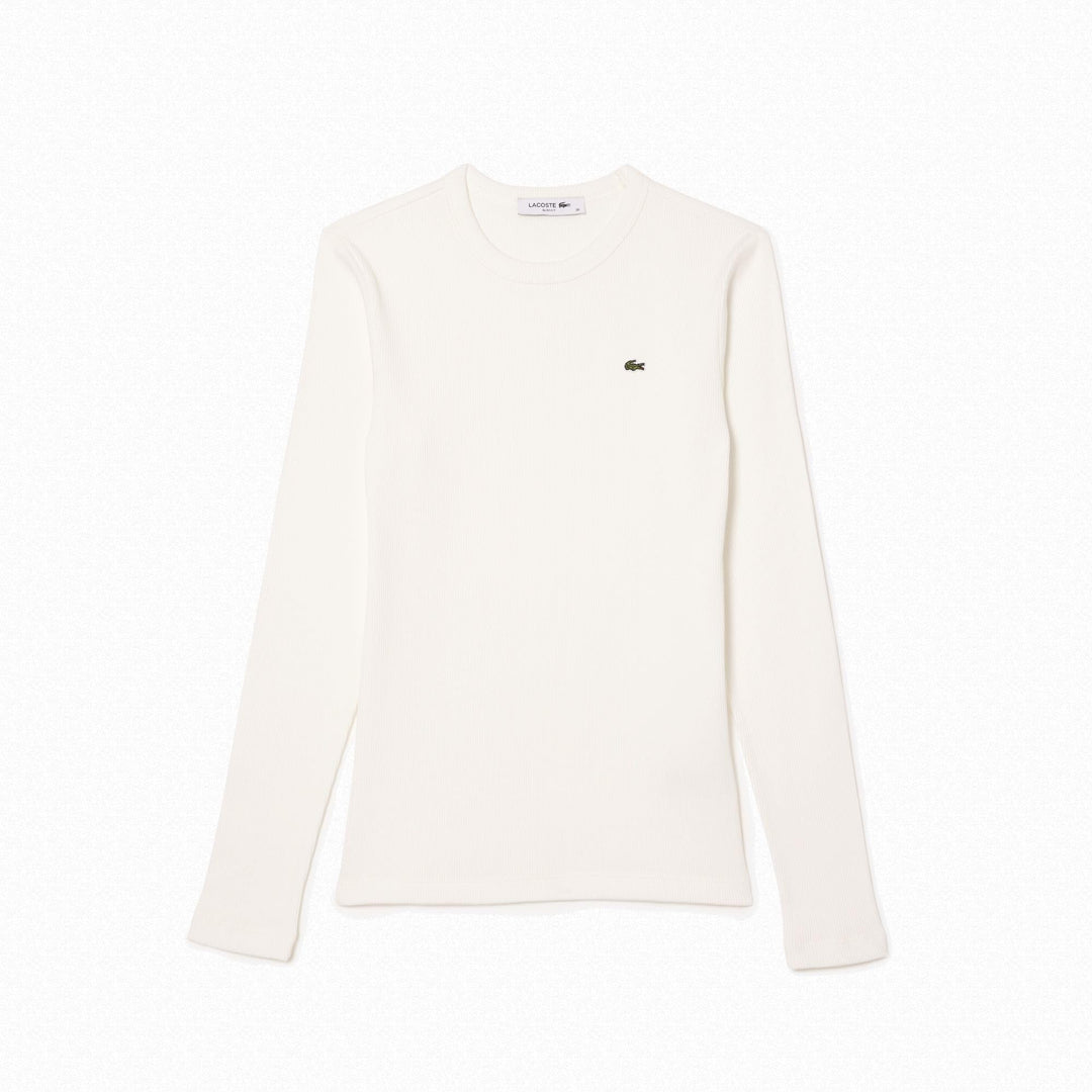 Lacoste Damen T-Shirt Langarm TF1692, Frauen Basic Tshirt,Tee,Regular Fit 40 Flour (70v), 40 Flour (
