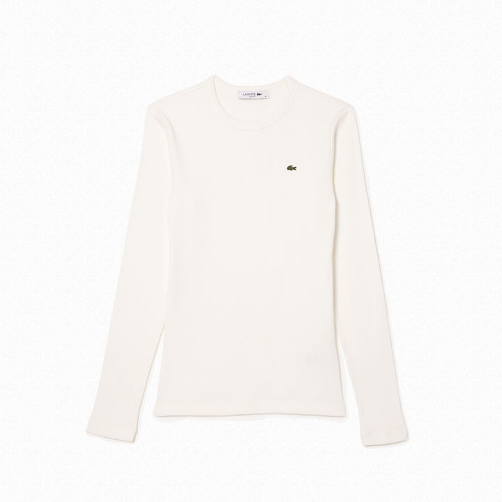 Lacoste Damen T-Shirt Langarm TF1692, Frauen Basic Tshirt,Tee,Regular Fit 40 Flour (70v), 40 Flour (