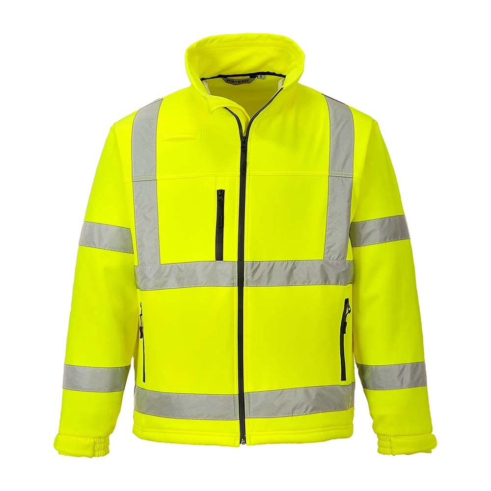 Portwest Klassische Hi-Vis Softshell-Jacke (3L), Grösse: M, Farbe: Gelb, S424YERM M Gelb, M Gelb