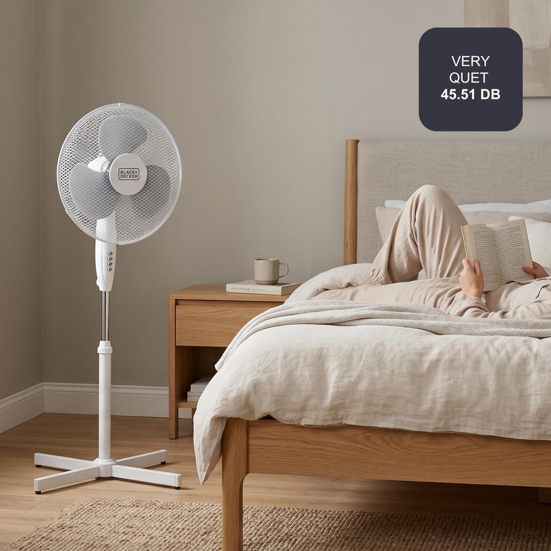 Black+Decker BXEFP40E Standventilator BXPF40E, 40, Kunststoff Weiss [Energieklasse A]