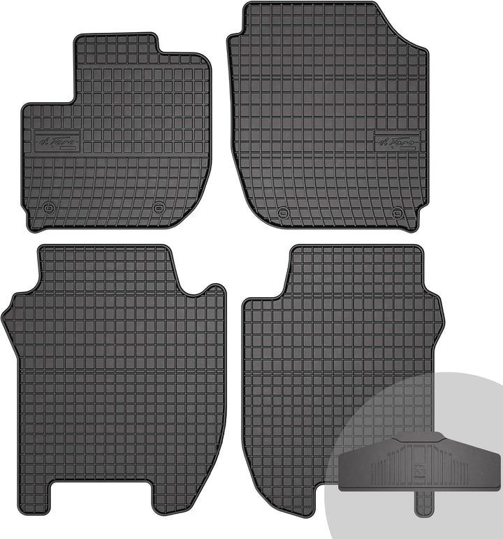 FROGUM EL Toro Gummimatten Ganzjähriges-Set von Autofussmatte Auto Fussmatten für Honda Jazz III 201