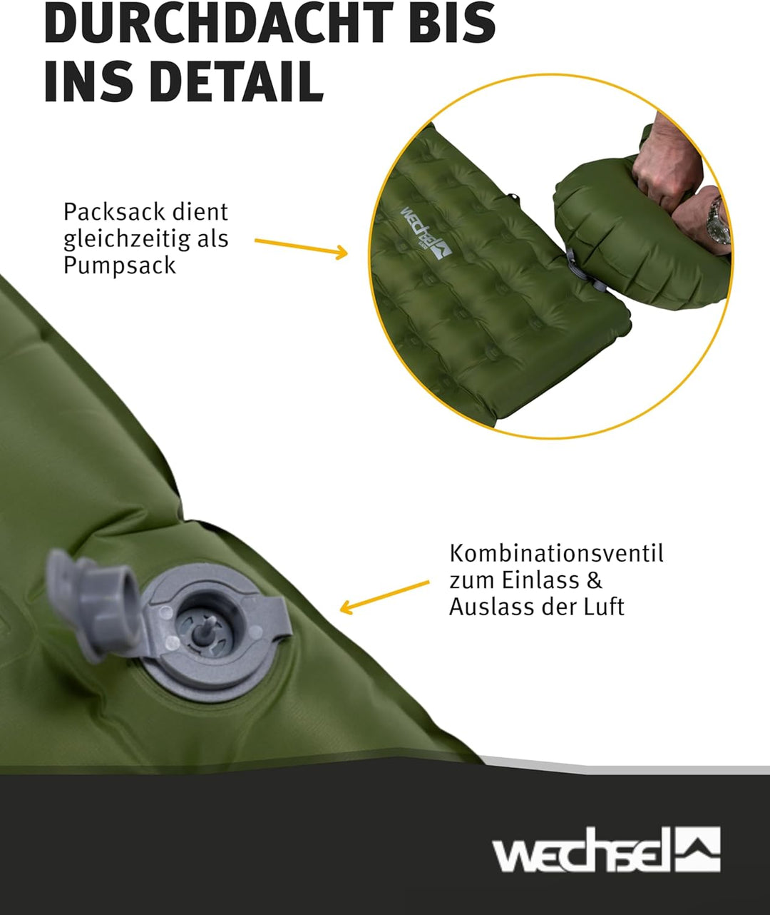 Wechsel Trekking Isomatte Glacio I 186 x 64 x 8 cm I Thermomatte mit hoher Isolationsfähigkeit I wär