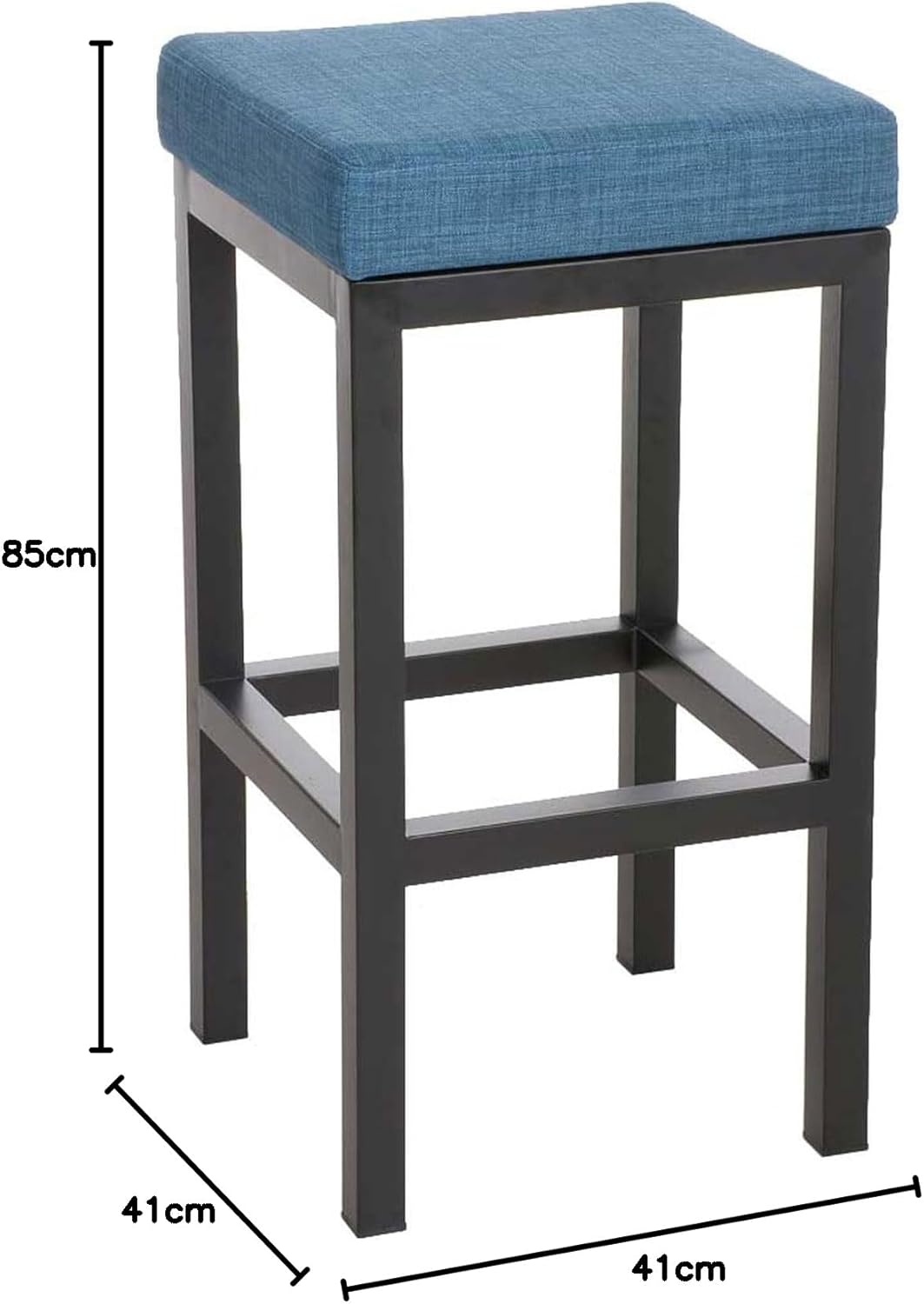 CLP Barhocker Taylor In Kunstleder Und Stoff I Sitzhöhe 85 cm In Quadratischer Bar-Hocker Mit Schwar