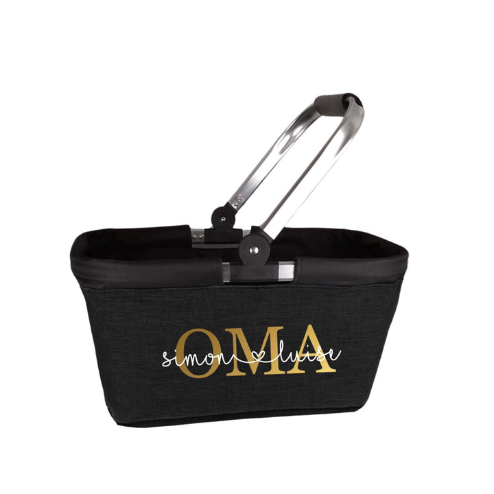Einkaufskorb Oma personalisiert, Personalisiertes Geschenk Einkaufstasche mit Name, Tragekorb mit Al