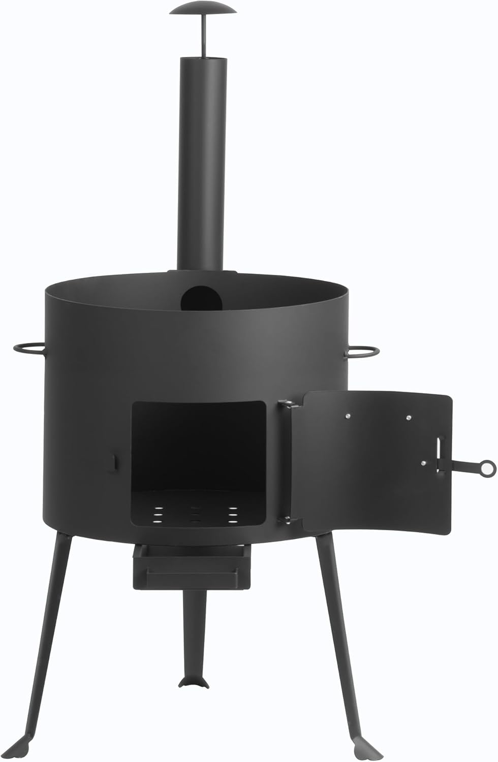 BBQ-Toro Kazan Ofen Ø 44 cm | Gulaschkessel mit Schaumlöffel und Schürhaken | Outdoor Ofen mit Rohr,