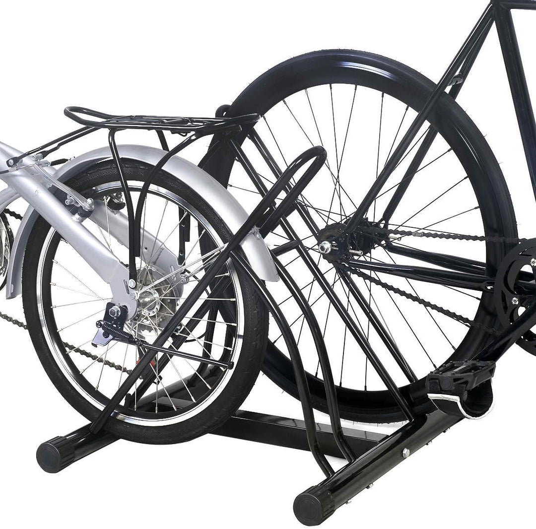 COSTWAY Fahrradständer Bodenparker für 2 Fahrräder Bügelparker, Fahrradparker, Mehrfachständer, Aufs