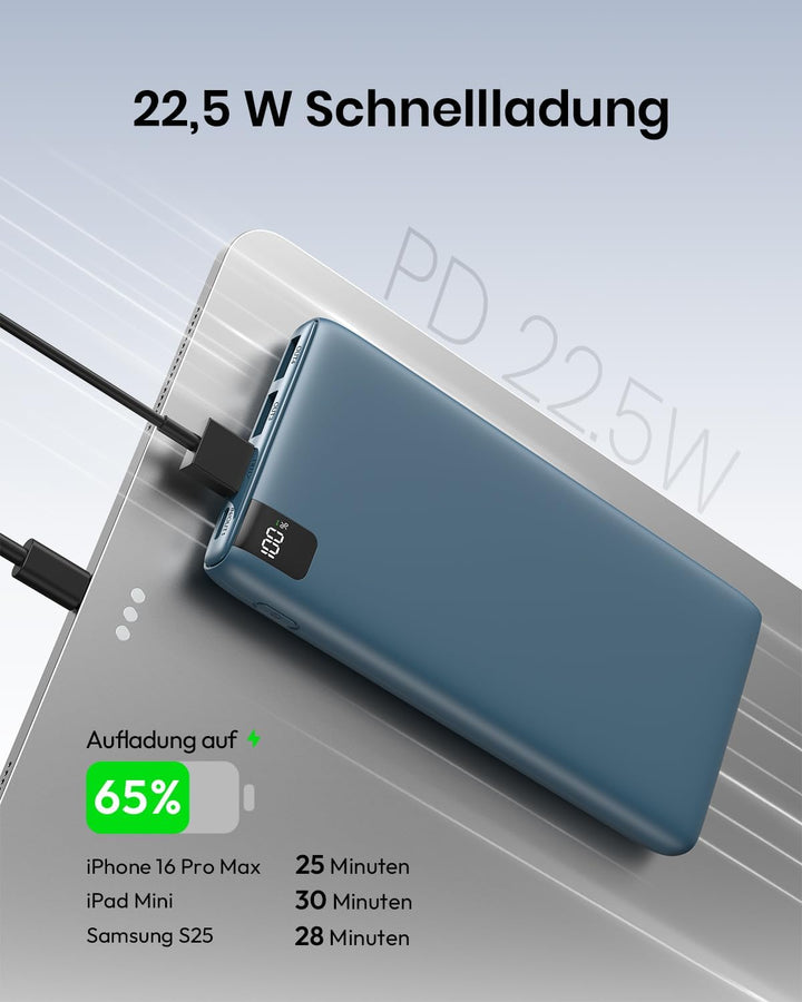 Hiluckey 27000mAh Powerbank Externer Akku - 22.5W Schnelles Aufladen Externer Akku Power Bank PD USB