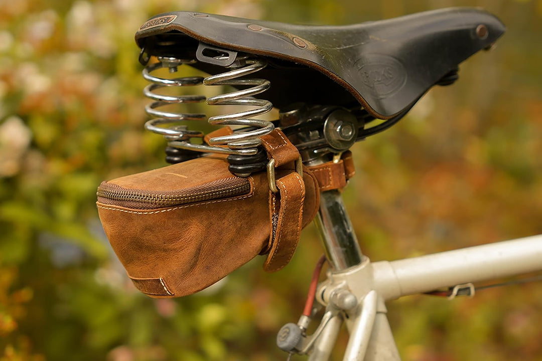 Gusti Fahrradtasche Leder - Gino B. Satteltasche Schlauchtasche für Werkzeug Ledertasche Vintage Bra
