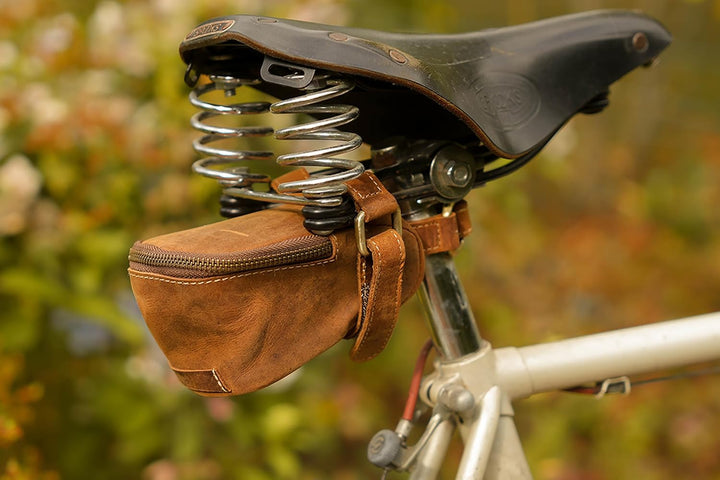 Gusti Fahrradtasche Leder - Gino B. Satteltasche Schlauchtasche für Werkzeug Ledertasche Vintage Bra