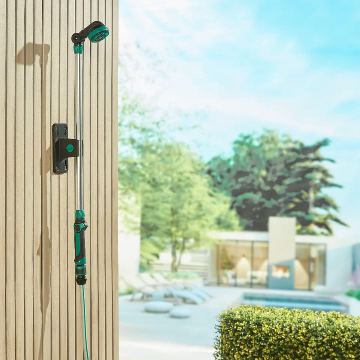 VONROC Gartendusche Aussendusche - 1 in 2 Gartenbrause mit Stiel ideal für Garten, Pool, Camping, Te