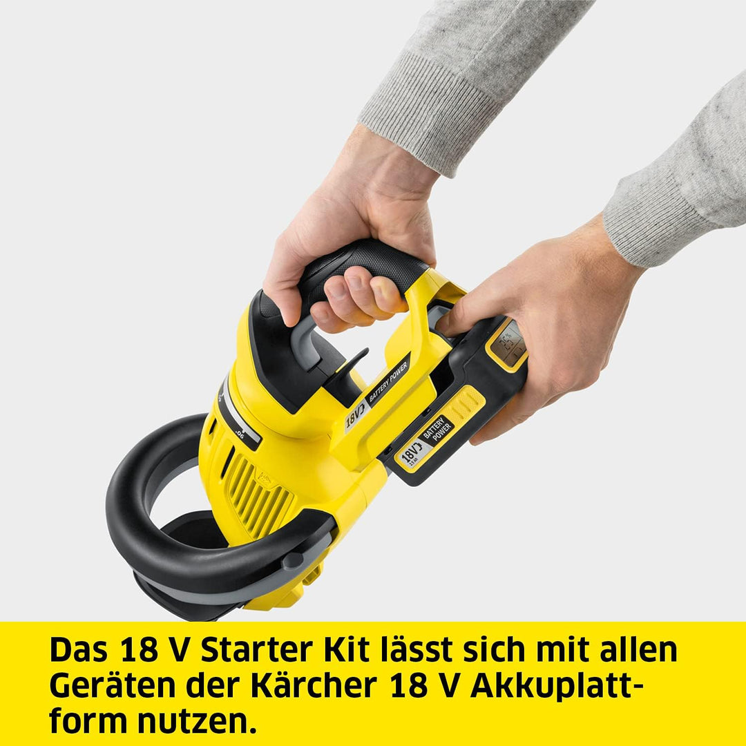 Kärcher 18 V Starter Kit 18/25, 18 V/2,5 Ah Akku mit Schnellladegerät, Lithium-Ionen-Akku, Ladezeit: